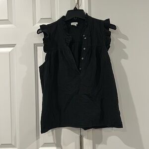 J.Crew Gauze Smocked Rufflenek Tank Top